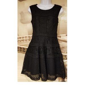 Soloiste Lace mesh Fit-and-Flare Dress Sz S black
